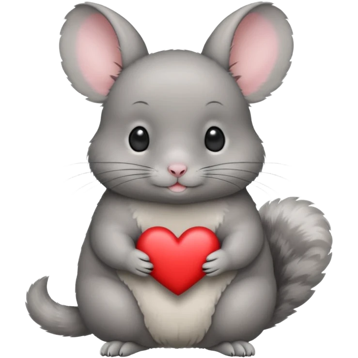Chinchilla making a heart emoji