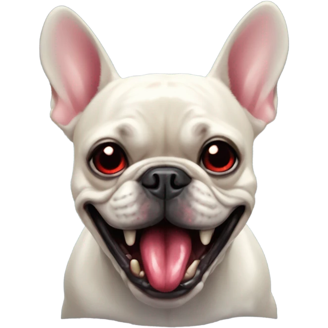 French Bulldog with Vampire Theeth emoji