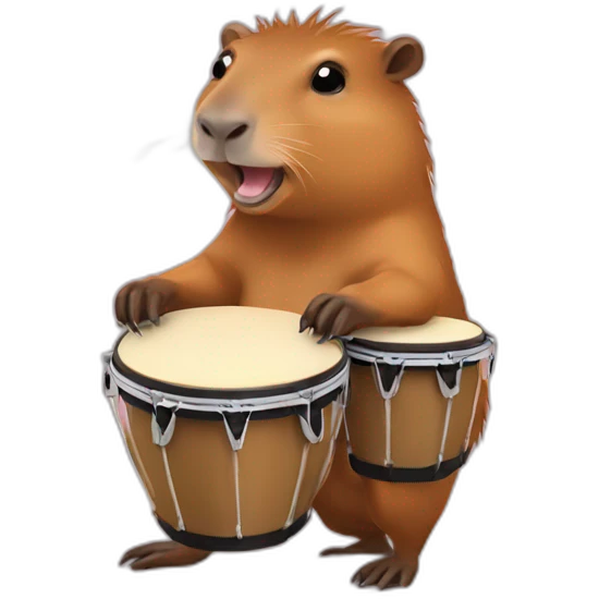 Capybara with bongos emoji