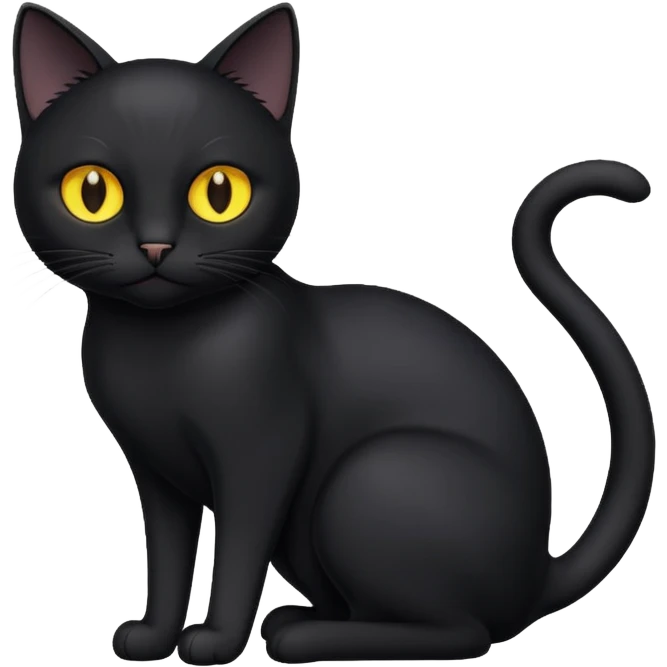 black cat with yellow eyes emoji