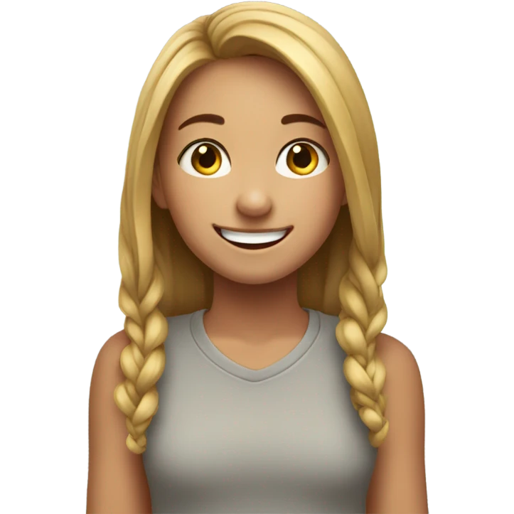 smiling girl with boys emoji