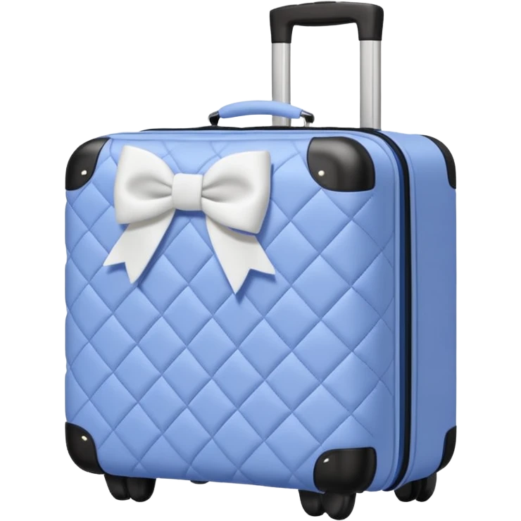 Periwinkle quilted luggage with white bow  emoji