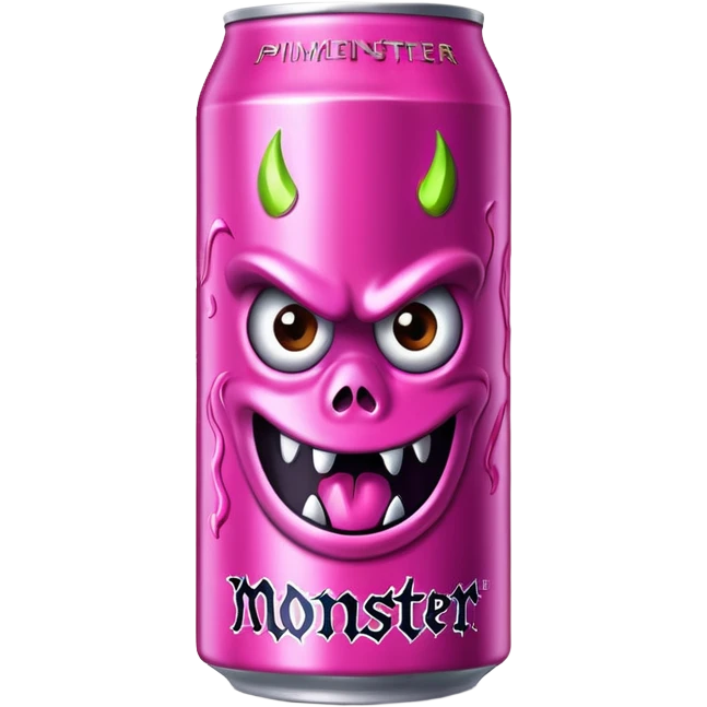 Pink monster energy drink with the logo of original monster company energy drink  emoji