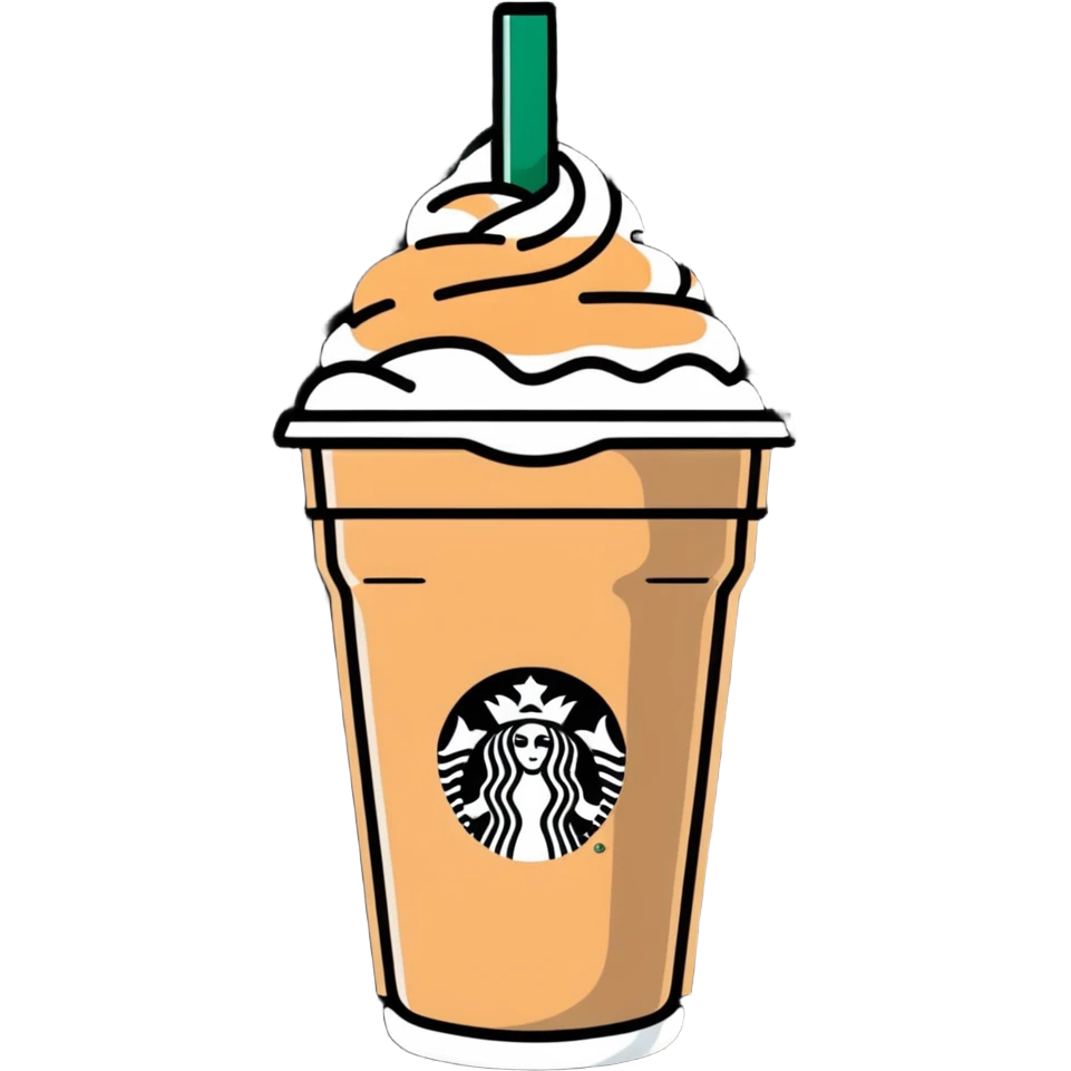 cute Starbucks iced latte with condensation on cup emoji