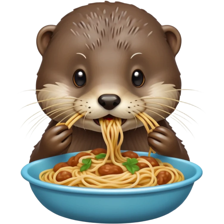 Otter, spaghetti emoji