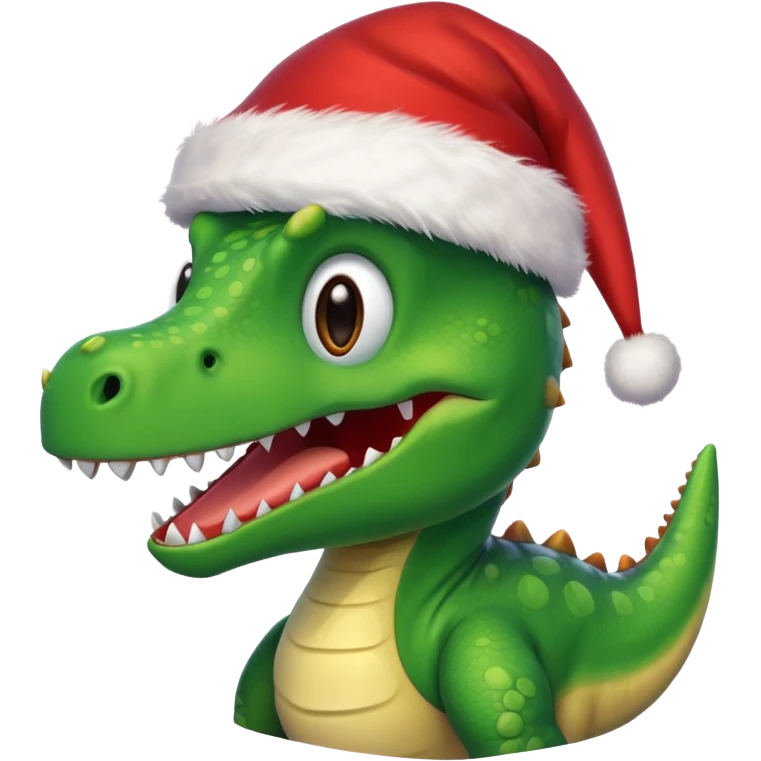Christmas dinosaur emoji
