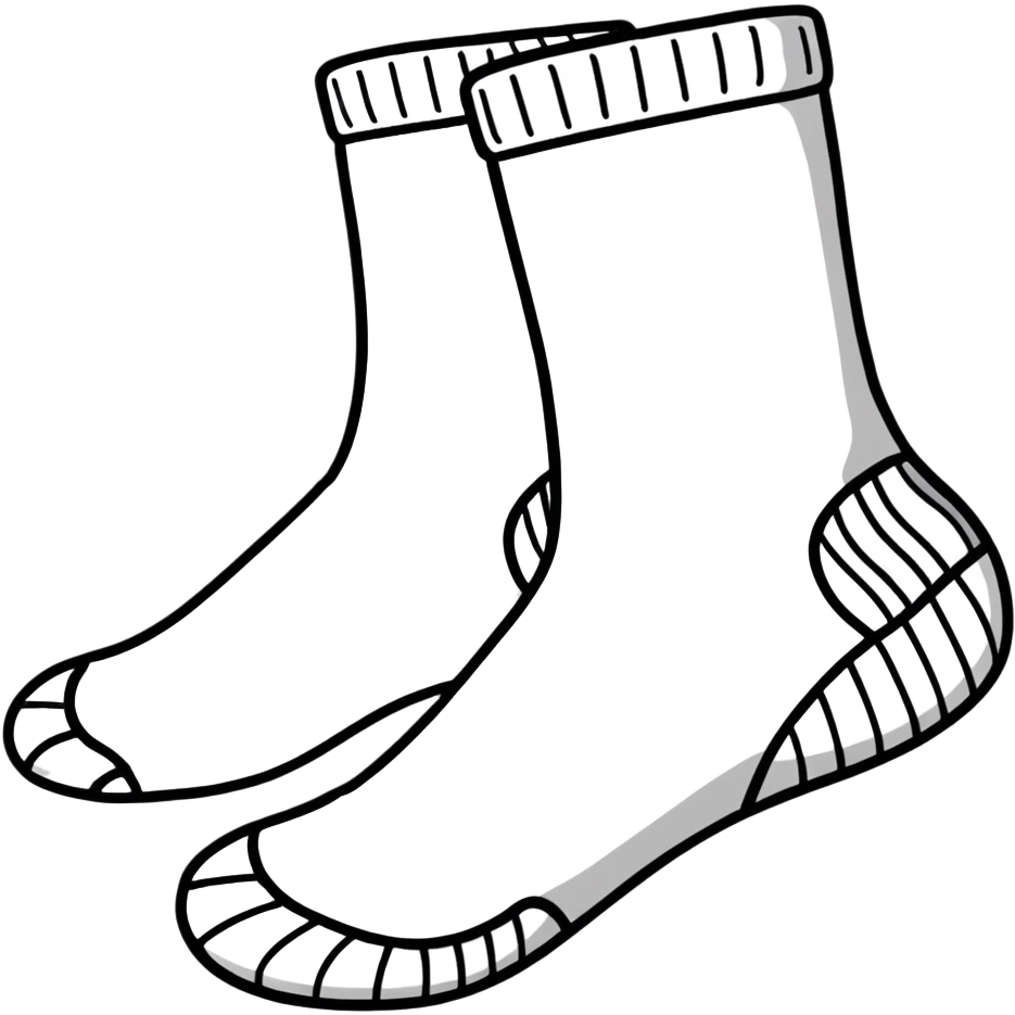 white athletic sock interior view showing the inside cushioned insole emoji