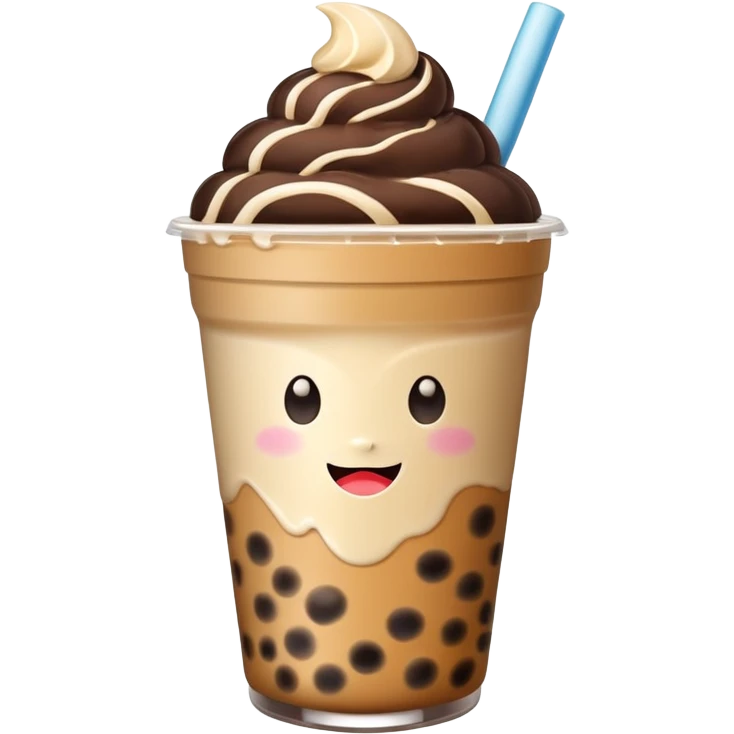 boba milk tea with ice cream emoji