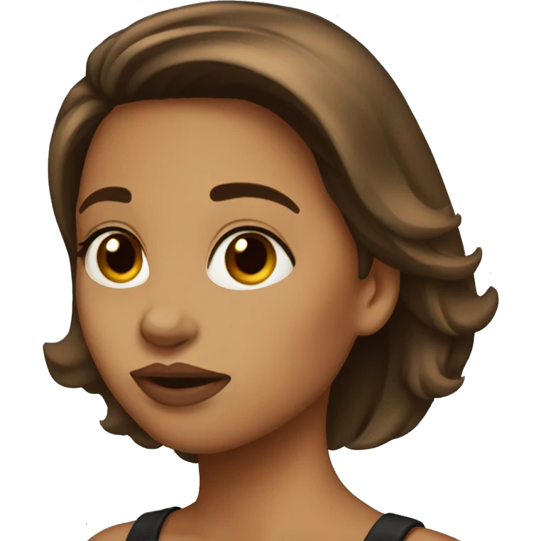 girl brown hair duckface  emoji