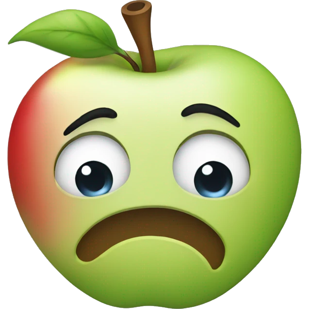 Crying apple emoji