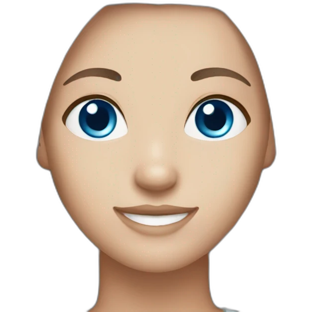 Redhead blue eyes female straight smiling peace hair emoji