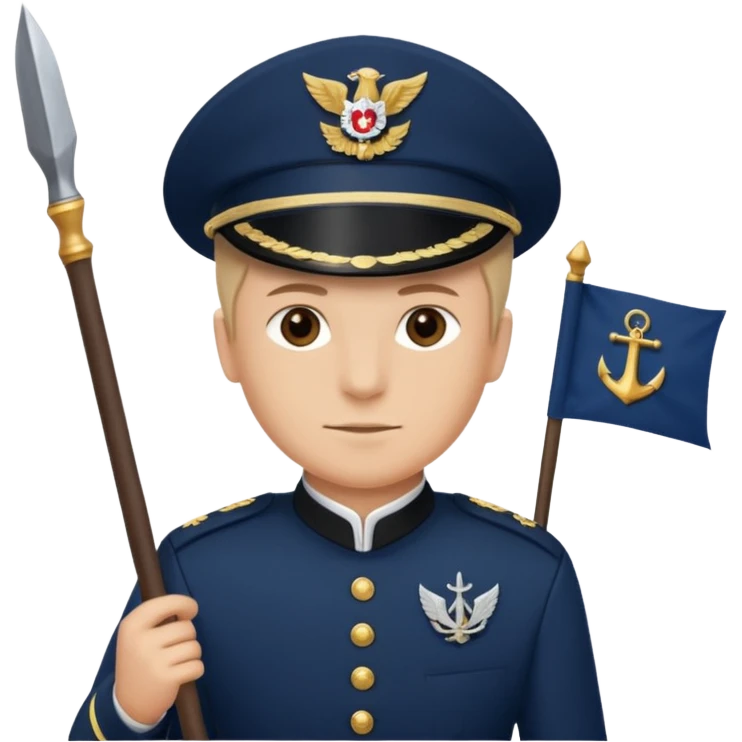  Marshal + navy + banner spear emoji