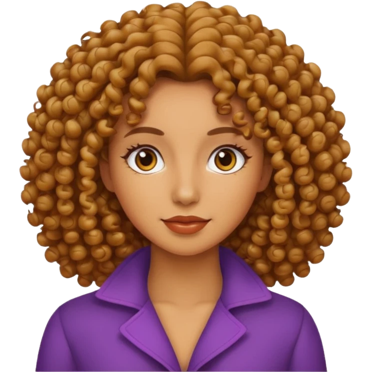 Mujer piel canela y pelo rizado emoji