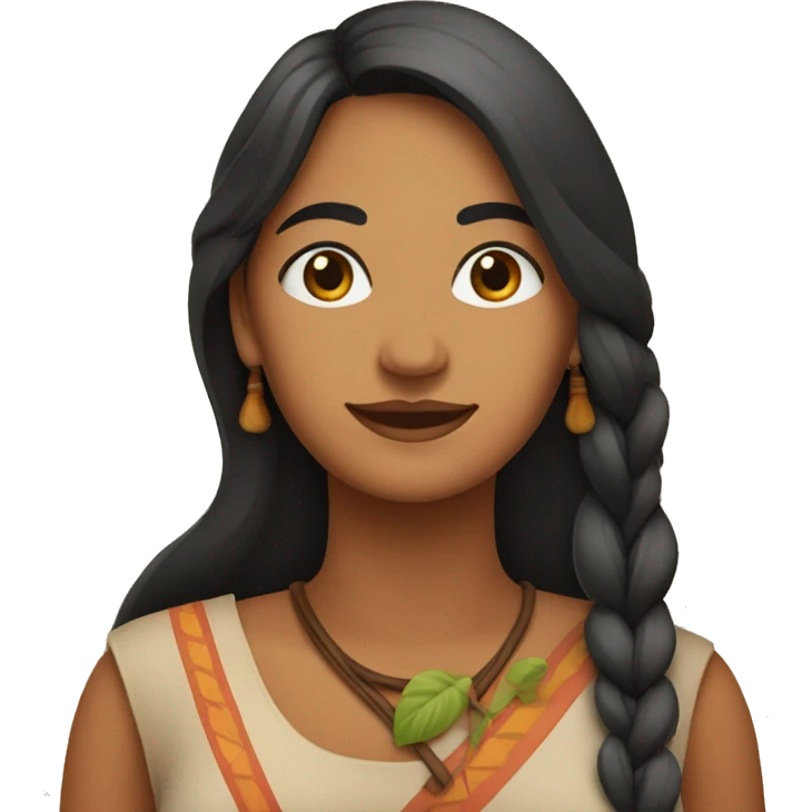 Mujer indígena conectada con la naturaleza  emoji