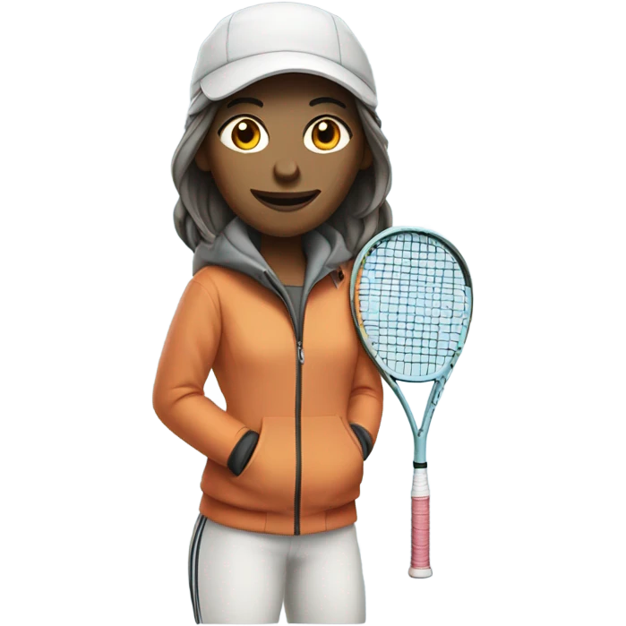 female tennis player wearing a parka emoji