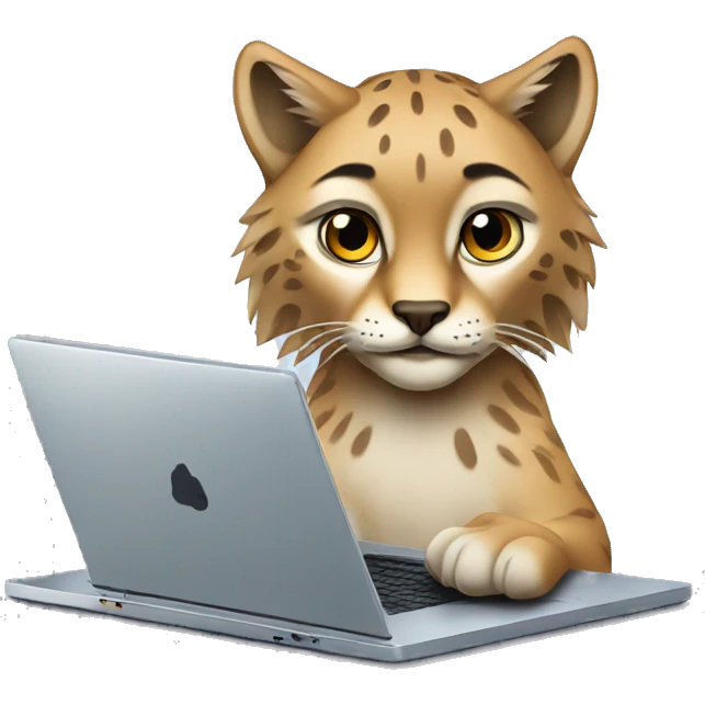 A lynx with a laptop emoji