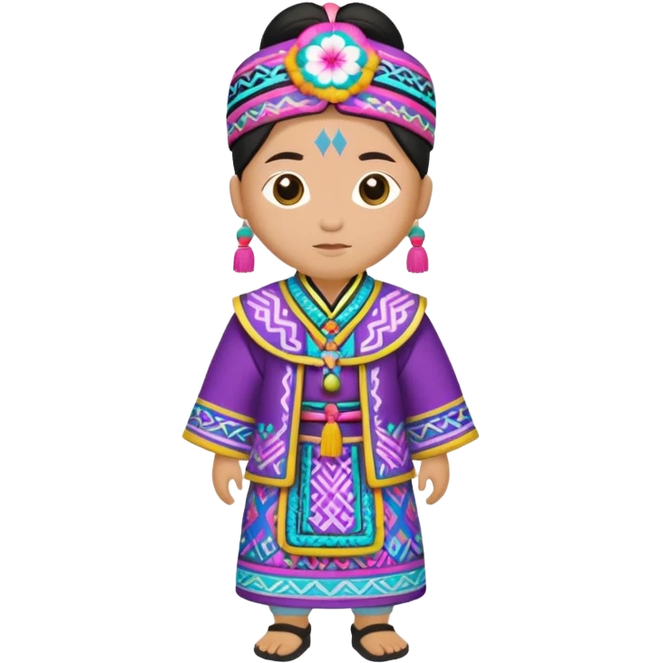 Labubu dressed in Hmong clothes emoji