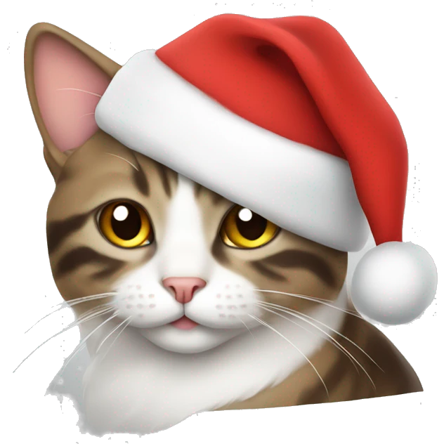cat wearing santa hat emoji