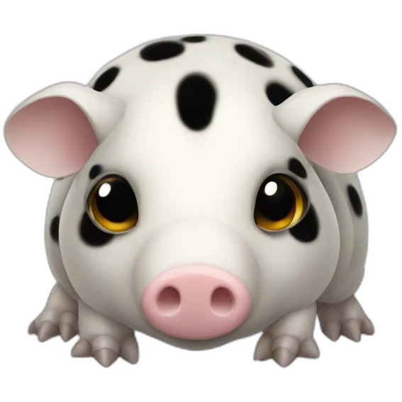 White pig armadillo insect with black spots emoji
