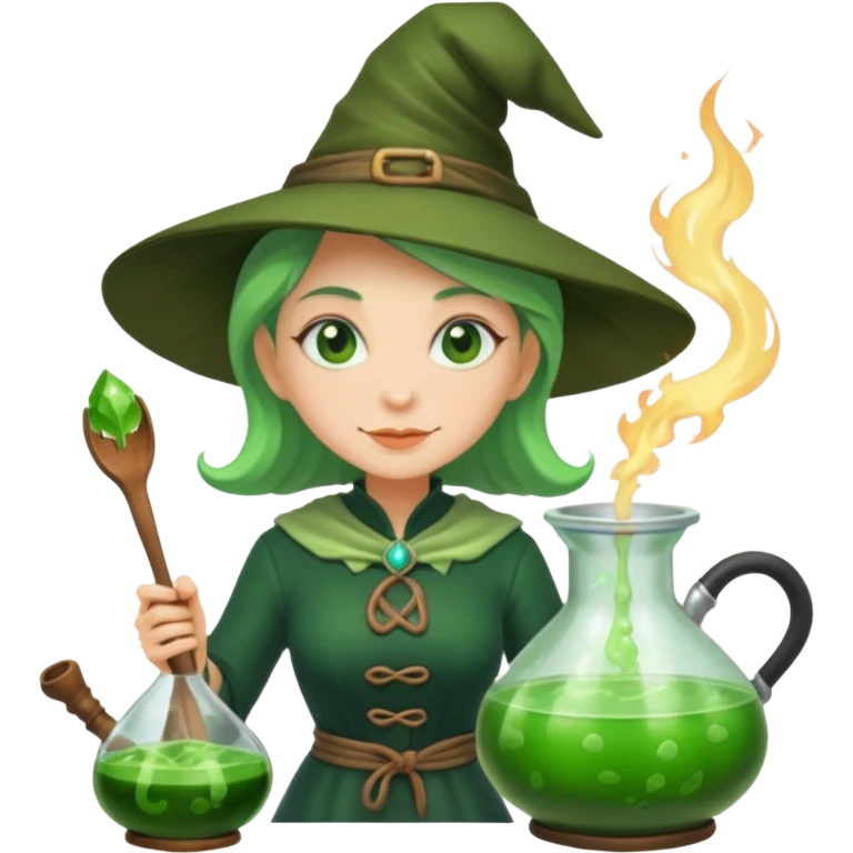 green witch cooking potion emoji