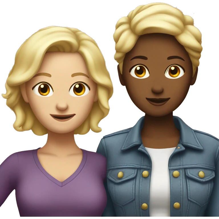 two lesbians. one is older and blond emoji