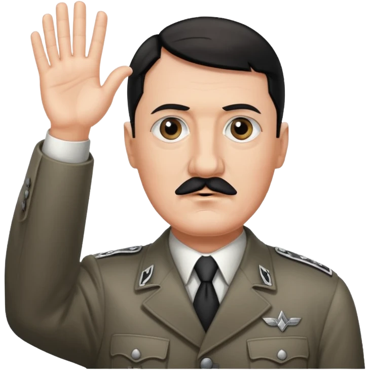 Hitler raising one hand straight up like a salute emoji