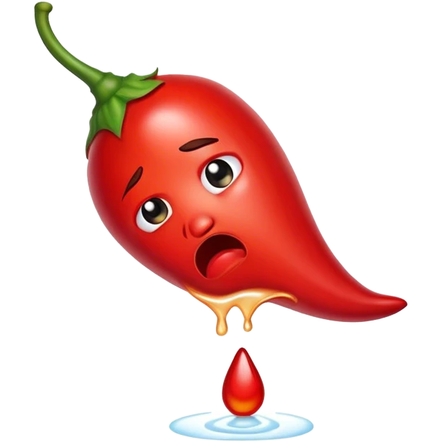 Crying chilli emoji