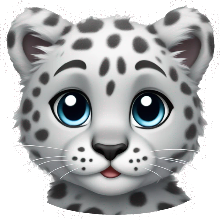 cute snow leopard shows a heart emoji