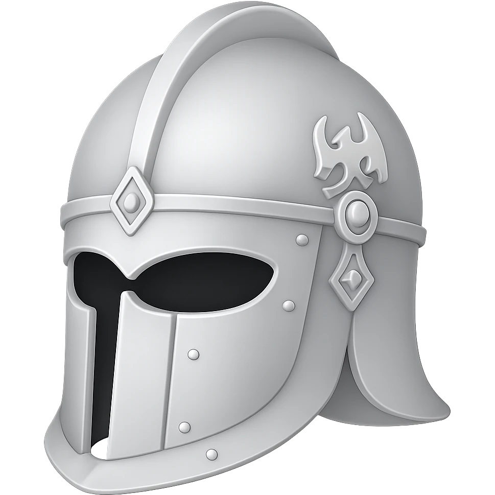 Remove the background. Change the helmet to a much lighter silver color with no gold parts. The style is emoji style, but fallback to general editor for editing since emoji style does not support editing. emoji