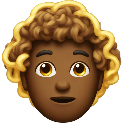 A brown poo emoji with golden halo above it emoji