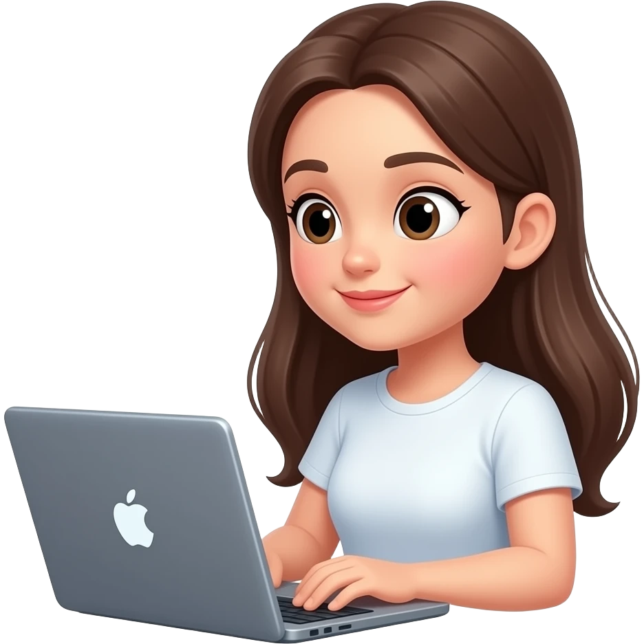 iPhone emoji Girl working on laptop emoji