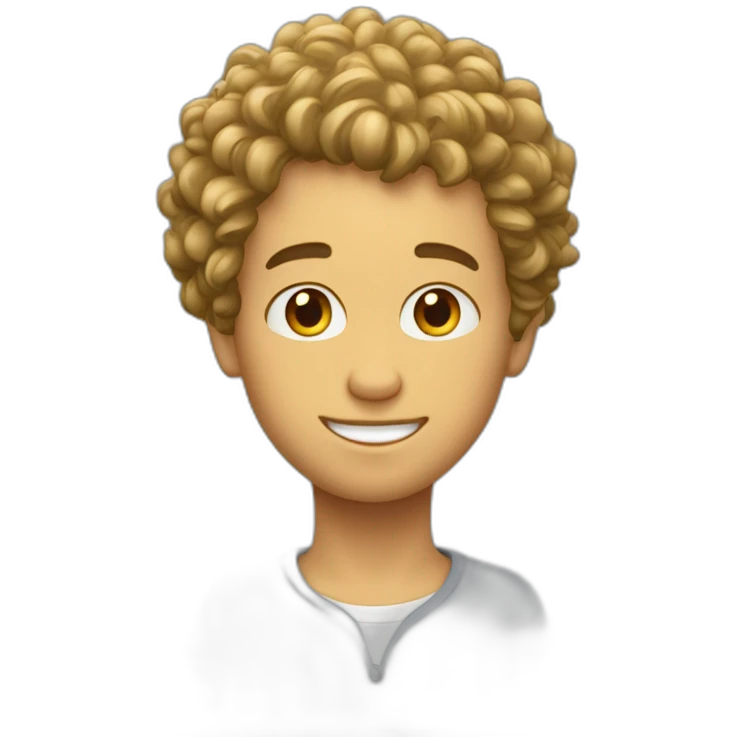 Garcon avec cheveux bouclé emoji