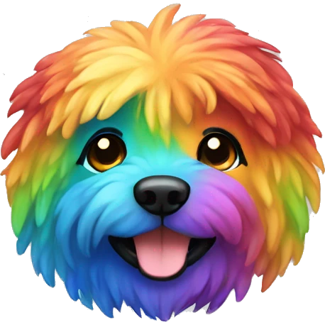 colorful rainbow dog fluffy emoji