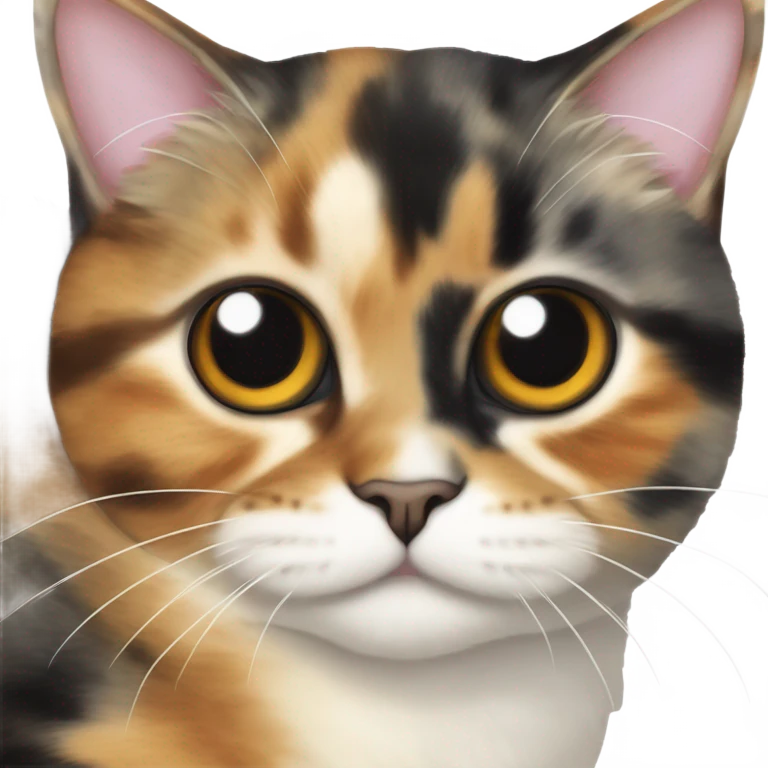 Tortie munchkin cat laying emoji