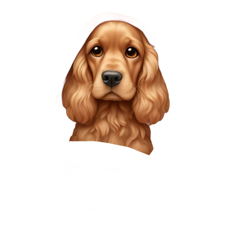 golden Cocker spaniel in a pink blanket emoji
