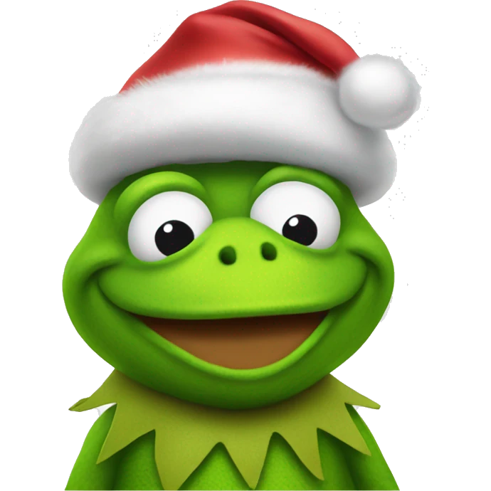 Santa kermit the frog emoji