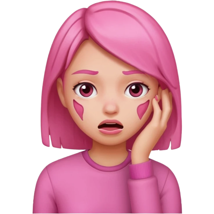 Pink stress girl emoji