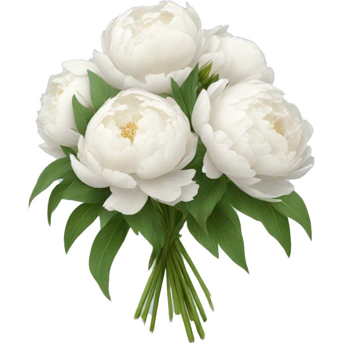 bouquet of white peonies emoji