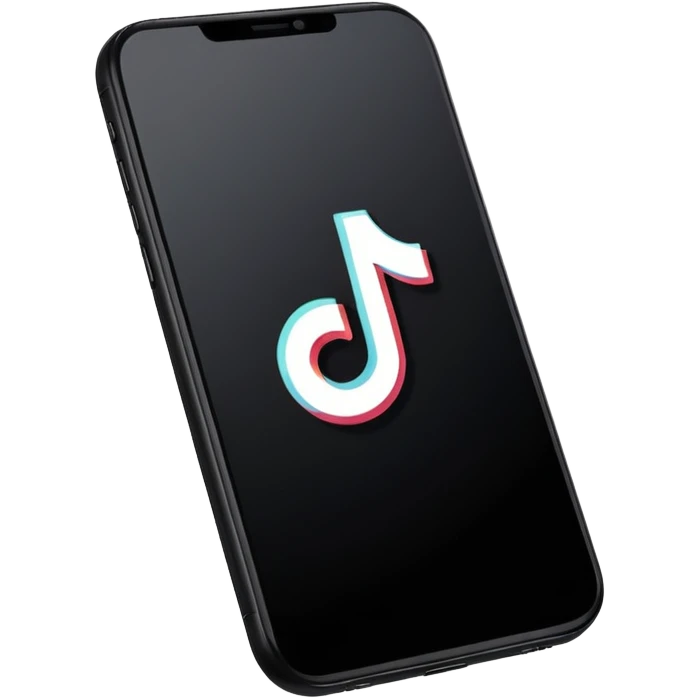 apple style emoji of a smartphone showing the TikTok logo on screen emoji
