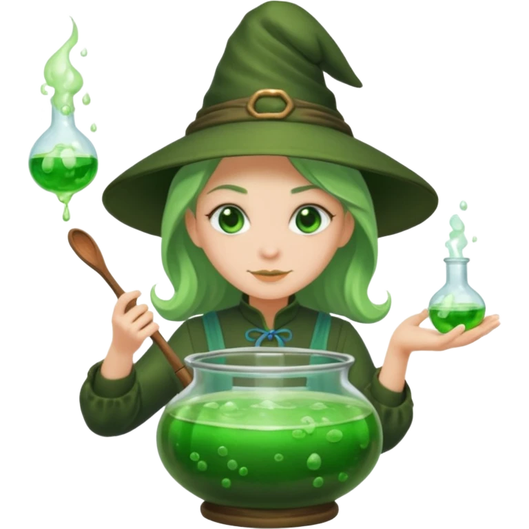 green witch cooking potion emoji