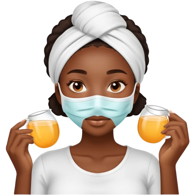 Black girl doing self care  emoji