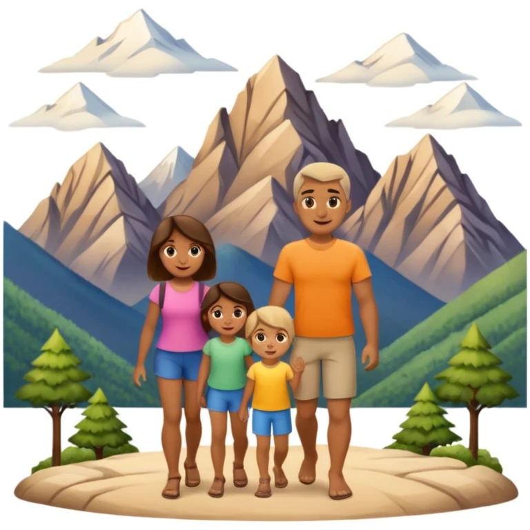 family photo, travelling mountains background emoji