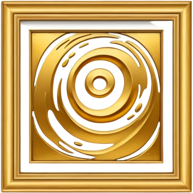 Golden art painting in frame emoji
