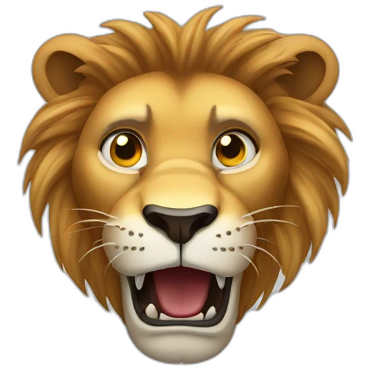 scared lion face emoji