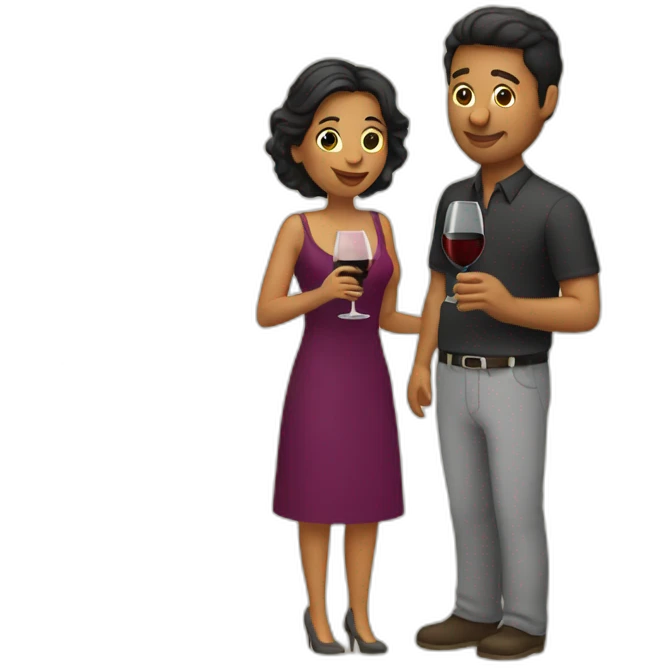 latin couple drinking wine emoji