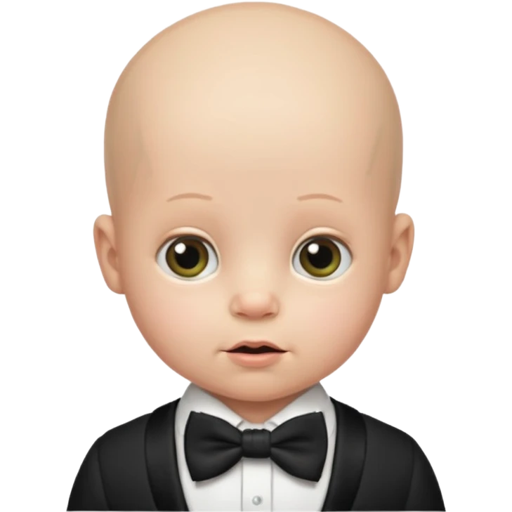 bald baby with bowtie emoji