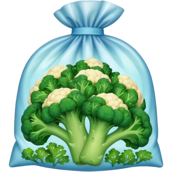 bag of frozen broccoli and cauliflower emoji
