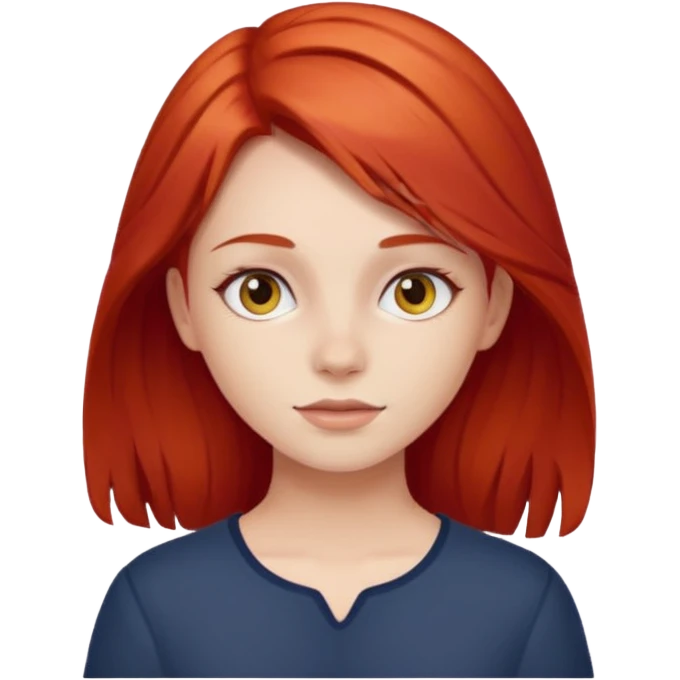una niña blanquita con el pelo rojo emoji