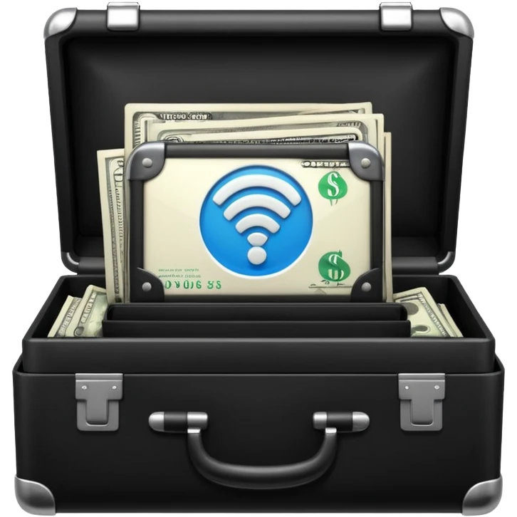 open wifi money filled briefcase emoji
