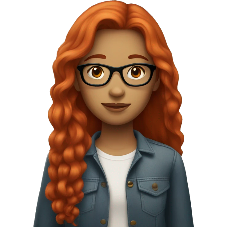 girl with long red hair and glasses emoji